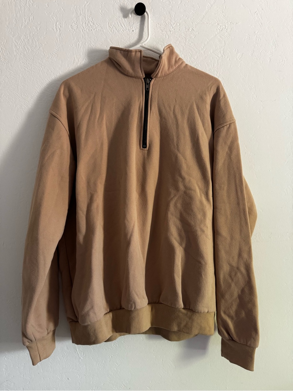 Women’s Half-Zip Pullover Sweater in Tan